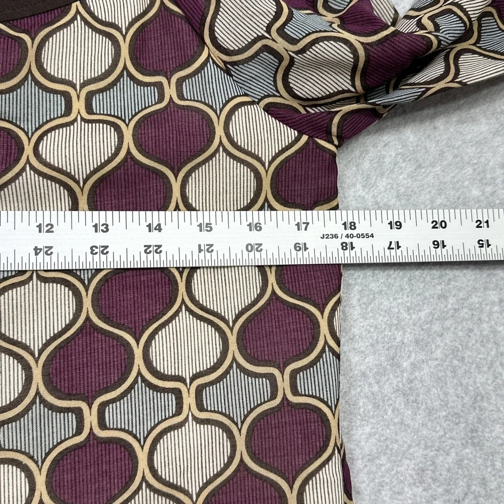 Tory Burch Top 4 Purple Brown Wool Silk Moroccan Luxury Blouse Elevated Casual